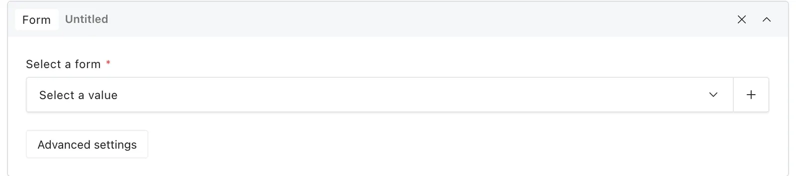 Form in the editor with its main content and settings controls