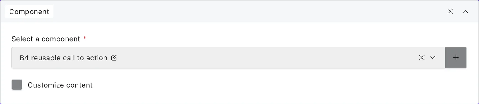 The component block fields in the Payload editor