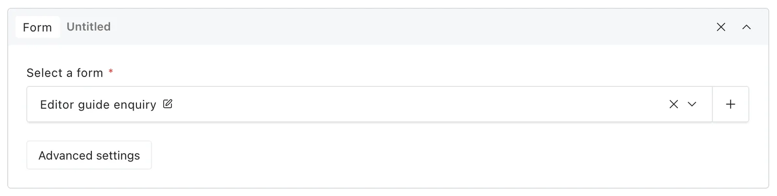 Form block on a page with Editor guide enquiry selected
