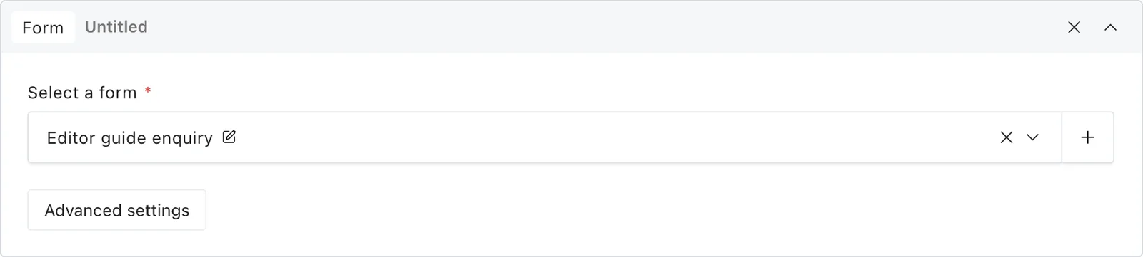 Form block on a page with Editor guide enquiry selected