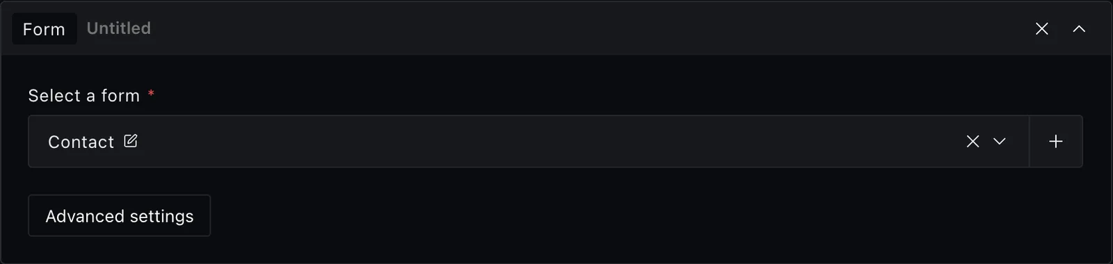 The form block fields in the Payload editor