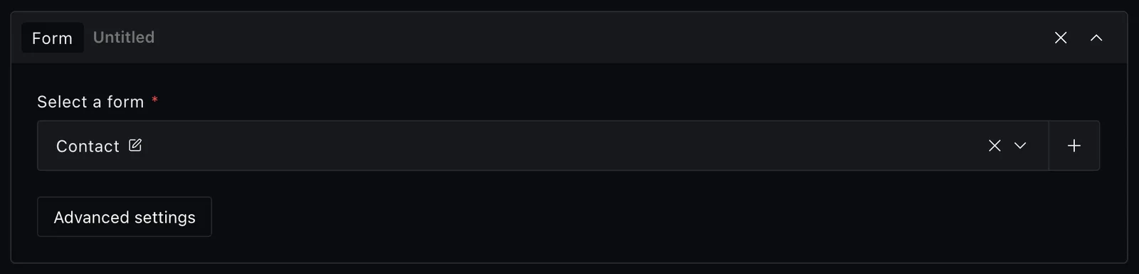 The form block fields in the Payload editor