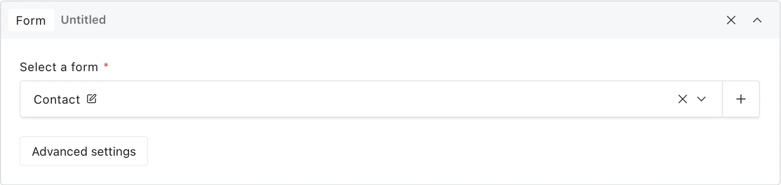 The form block fields in the Payload editor