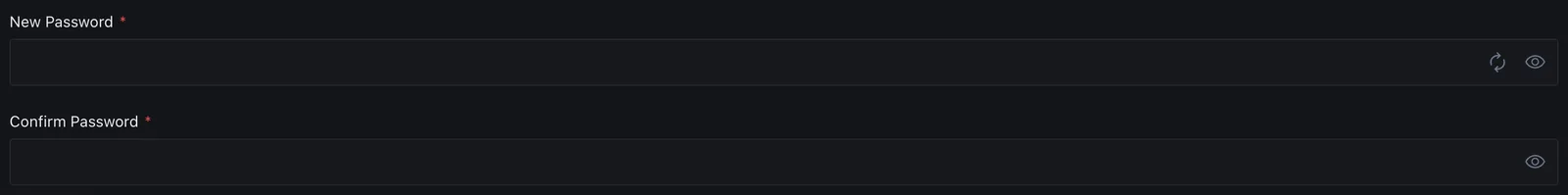 The Demo account's empty password fields