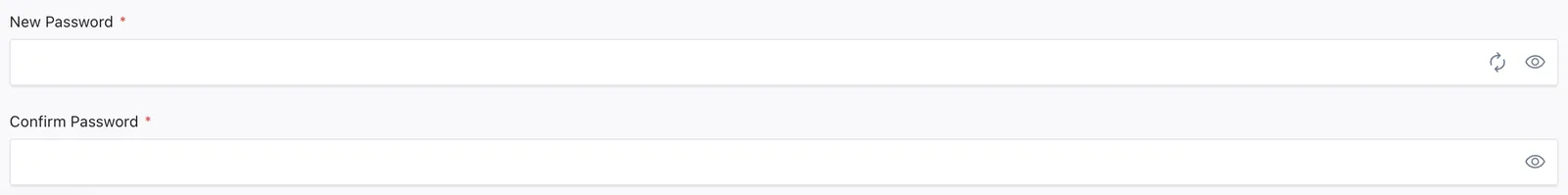 The Demo account's empty password fields