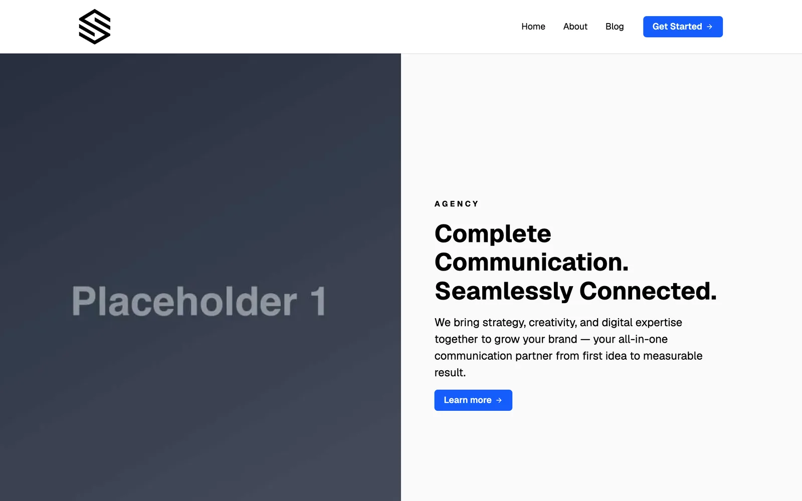 The demo website homepage with its navigation, heading, image, and introduction