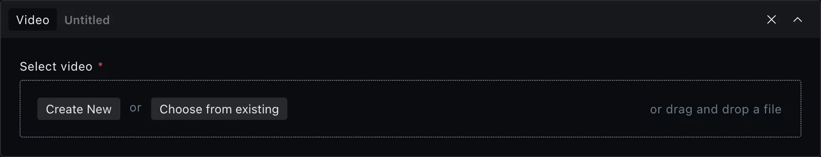 The video block fields in the Payload editor