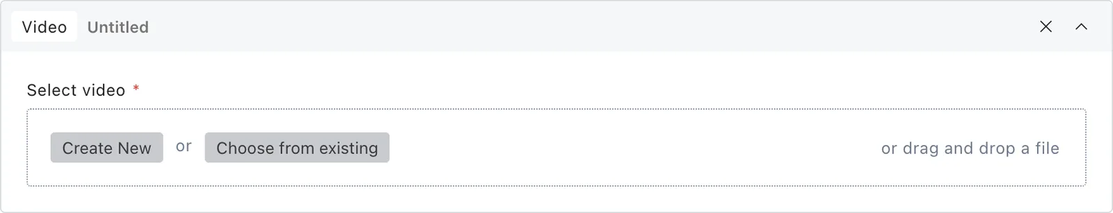 The video block fields in the Payload editor